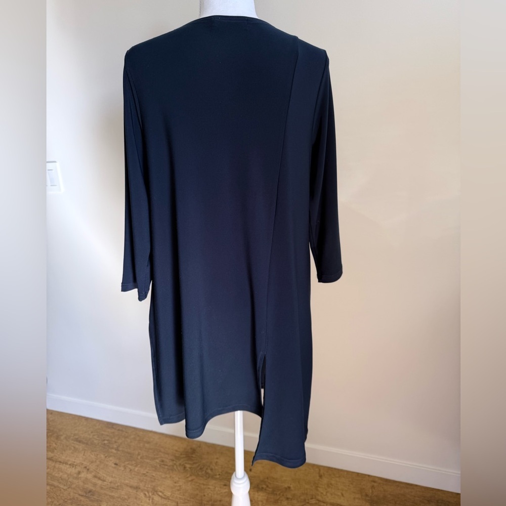 Sympli Tunic Navy size 10 Asymetrical Lagenlook Handkerchief Hem Bohemian Lagom - Picture 4 of 7